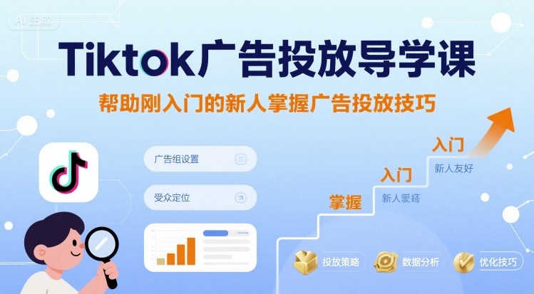 Tiktok广告投放导学课，帮助刚入门的新人掌握广告投放技巧_微雨项目网