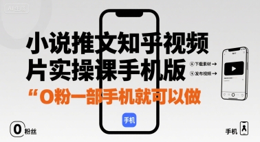 小说推文知乎视频图片实操课手机版，0粉一部手机就可以做_微雨项目网