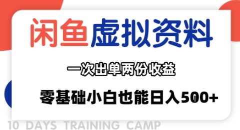 闲鱼虚拟资料新变现玩法，信息差项目，一次出单两份收益，无需囤货，可批量矩阵，零基础小白也能日入多张_微雨项目网