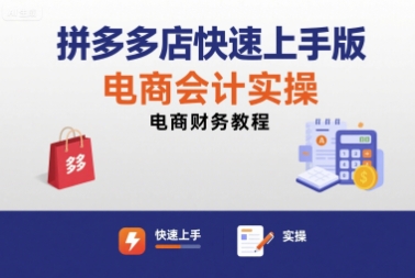 拼多多店快速上手版电商会计实操-电商财务教程_微雨项目网