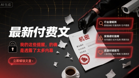最新付费文：我的这些提醒，的确是透露了太多内幕_微雨项目网