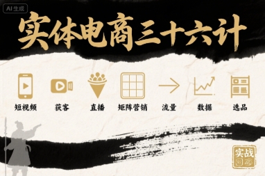 实体电商三十六计，短视频-获客-直播-矩阵营销-流量-数据-选品_微雨项目网