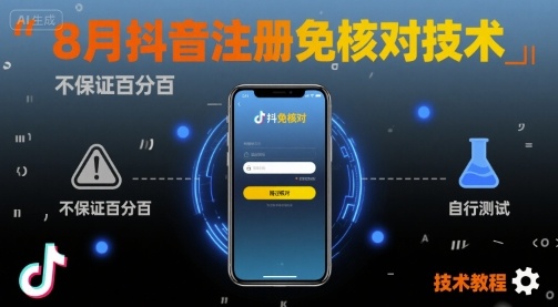 8月抖音注册免核对技术，不保证百分百，自测_微雨项目网