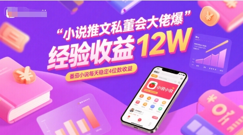 小说推文私董会大佬爆单经验分享收益12W，番茄小说每天稳定4位数收益_微雨项目网