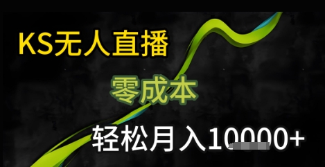 KS无人直播25年最新玩法，只需一部手机，轻松月入1W+【揭秘】_微雨项目网