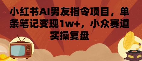 小红书AI男友指令项目，单条笔记变现1w+，小众赛道实操复盘_微雨项目网