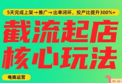 淘宝截流快速起店玩法，掌握暴力快速起店的流程，5天完成上架-推广-出单闭环_微雨项目网