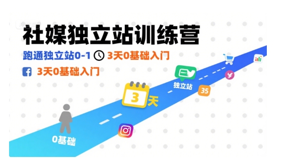 社媒独立站训练营，跑通独立站0-1，3天0基础入门_微雨项目网