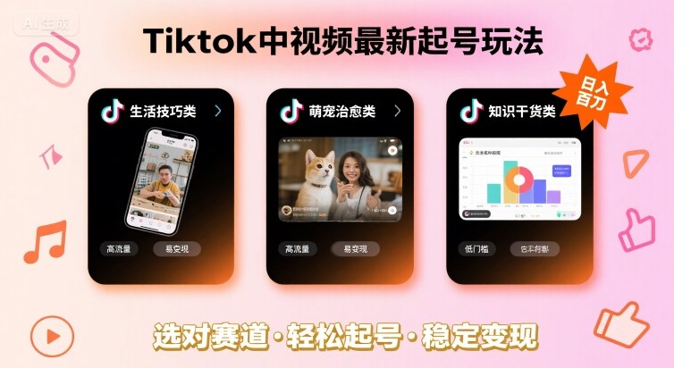 Tiktok中视频最新起号玩法，想要日入百刀，做好这几个赛道就可以了_微雨项目网