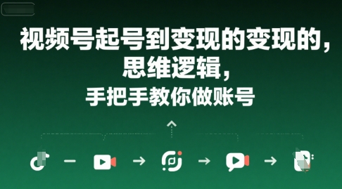视频号起号到变现的思维逻辑，手把手教你做账号_微雨项目网