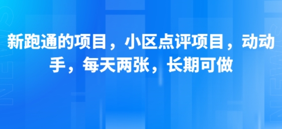 新跑通的项目，小区点评项目，动动手，每天两张，长期可做_微雨项目网