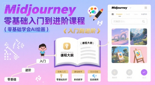 midjourney零基础入门到进阶课程，零基础学会AI绘画_微雨项目网