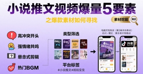 小说推文视频爆量5要素之爆款素材如何寻找_微雨项目网