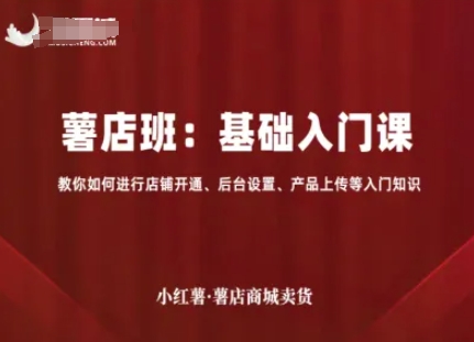 小红薯薯店商城卖货，基础入门课，教你如何进行店铺开通、后台设置、产品上传等入门知识_微雨项目网