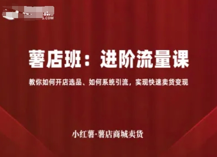 小红薯薯店商城卖货，进阶流量课，教你如何开店选品、如何系统引流，实现快速卖货变现_微雨项目网