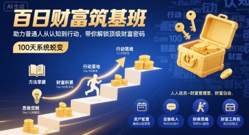 百日财富筑基班，助力普通人从认知到行动，带你解锁顶级财富密码_微雨项目网