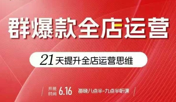 贾真电商群爆款全店运营，21天提升全店运营思维，起店、全店运营爆款不断_微雨项目网