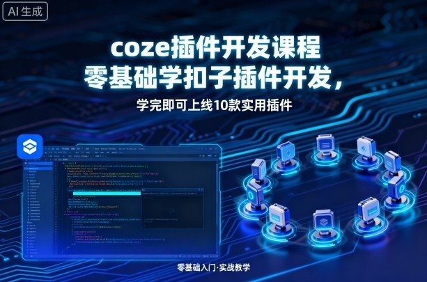 coze插件开发课程，零基础学扣子插件开发，学完即可上线10款实用插件_微雨项目网