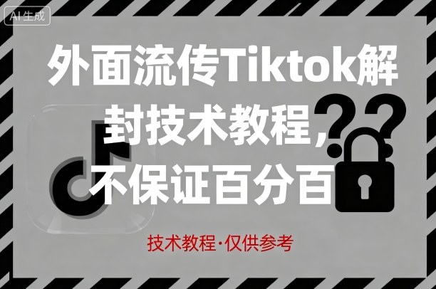 外面流传Tiktok解封技术教程，不保证百分百，具体自测_微雨项目网