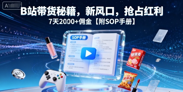 B站带货秘籍，新风口，抢占红利，7天2k+佣金【附SOP手册】_微雨项目网