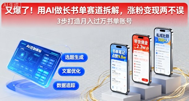 又爆了！用AI做长书单赛道拆解，涨粉变现两不误_微雨项目网