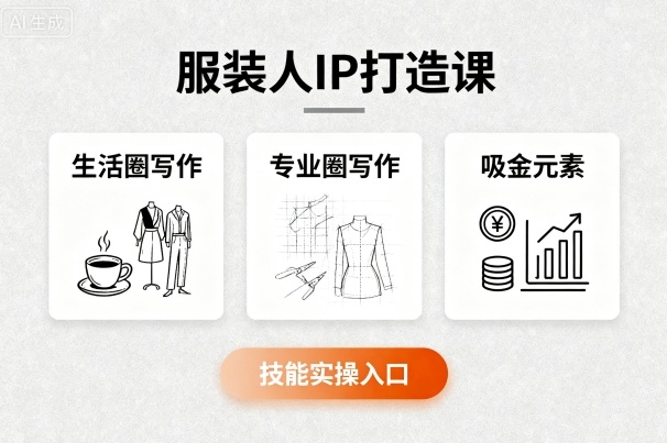服装人IP打造课，文案创富+生活圈写作+专业圈写作+服装人专属+吸金元素+技能实操_微雨项目网