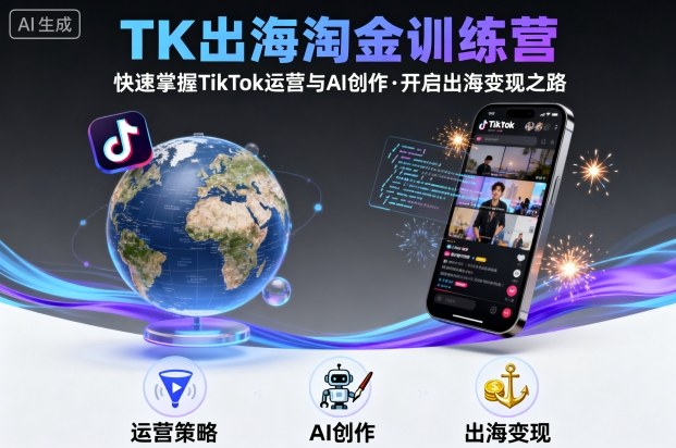 TK出海淘金训练营，助你快速掌握TikTok运营与AI创作，开启出海变现之路_微雨项目网