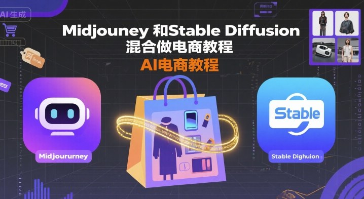 Midjourney和Stable Diffusion混合做电商教程-ai电商教程_微雨项目网