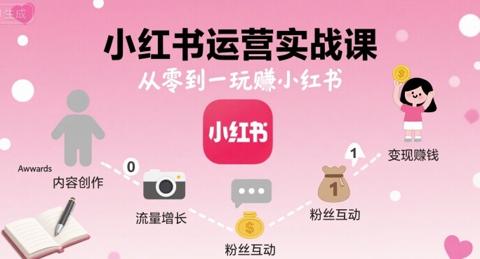 小红书运营实战课，从零到一玩賺小红书_微雨项目网