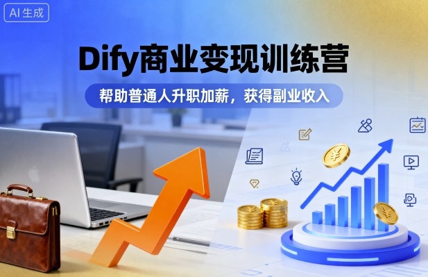 Dify商业变现训练营，帮助普通人升职加薪，获得副业收入_微雨项目网