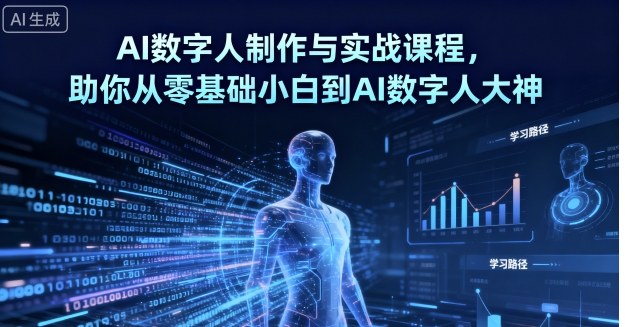 AI数字人制作与实战课程，助你从零基础小白到AI数字人大神_微雨项目网