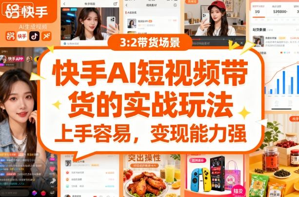 快手ai短视频带货的实战玩法，上手容易，变现能力强_微雨项目网
