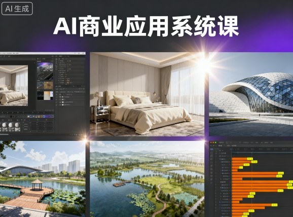AI商业应用系统课，室内-软装-建筑-景观，智能设计+效果图+动画画实战_微雨项目网