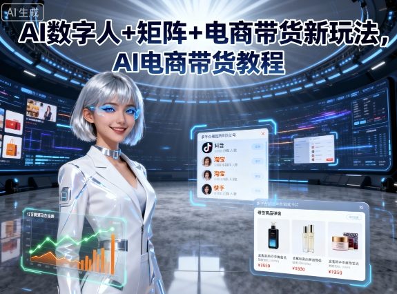 AI数字人+矩阵+电商带货新玩法，AI电商带货教程_微雨项目网