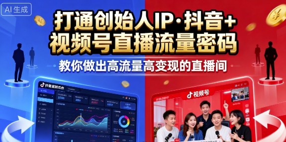25年直播9-10两期线下课，打通创始人IP，抖音+视频号直播流量密码，教你做出高流量高变现的直播间_微雨项目网