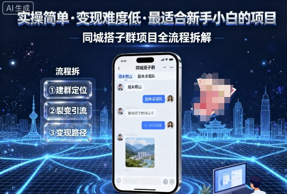 实操简单，变现难度低，最适合新手小白做的项目，每天轻松收入3张，同城搭子群项目全流程拆解_微雨项目网
