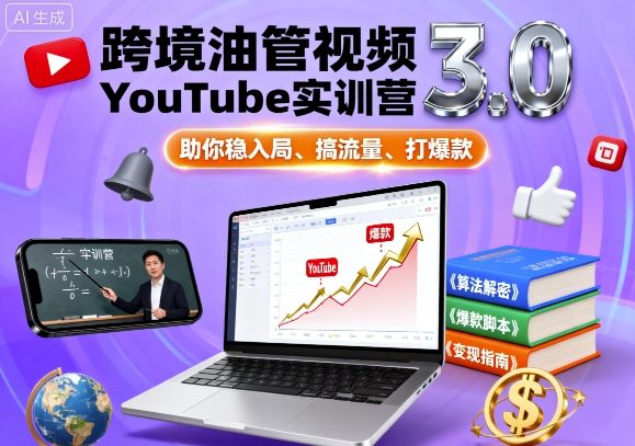 跨境油管视频YouTube实训营3.0，助你稳入局、搞流量、打爆款_微雨项目网