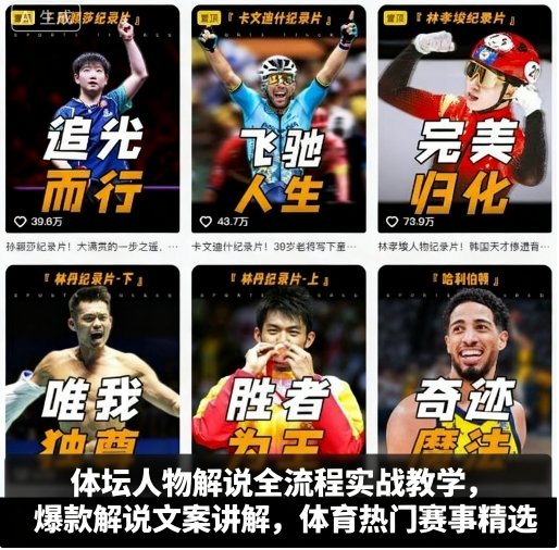 体坛人物解说全流程实战教学，爆款解说文案讲解，体育热门赛事精选_微雨项目网