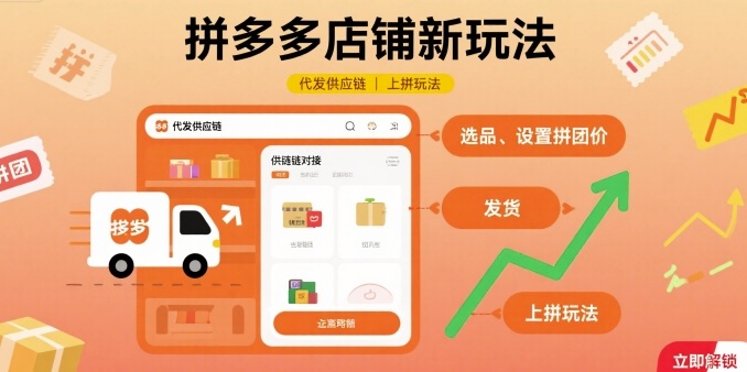 拼多多店铺新玩法，代发供应链上拼玩法_微雨项目网
