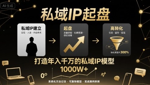 私域IP起盘，私域ip建立、起盘、高转化，打造年入千万的私域ip模型_微雨项目网