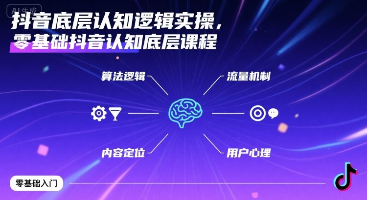 抖音底层认知逻辑实操，零基础抖音认知底层课程_微雨项目网