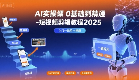 AI实操课0基础到精通-短视频剪辑教程2025_微雨项目网