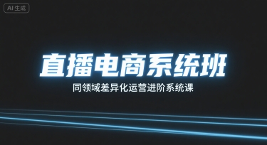 直播电商系统班，同领域差异化运营进阶系统课_微雨项目网
