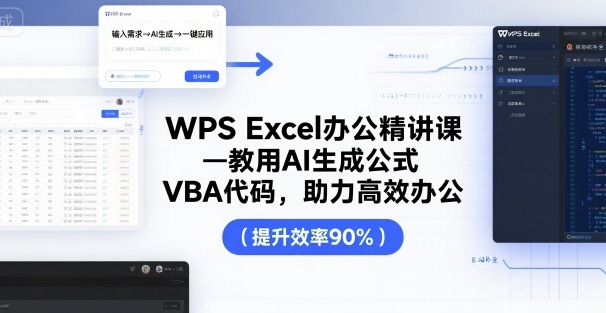 WPS Excel办公精讲课，教用 AI 生成公式，VBA 代码，助力高效办公_微雨项目网