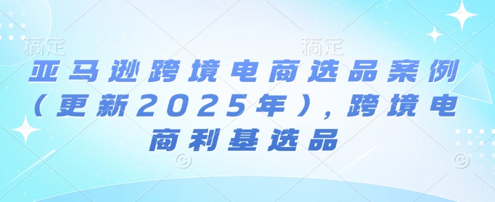 亚马逊跨境电商选品案例(更新2025年10月)，跨境电商利基选品_微雨项目网