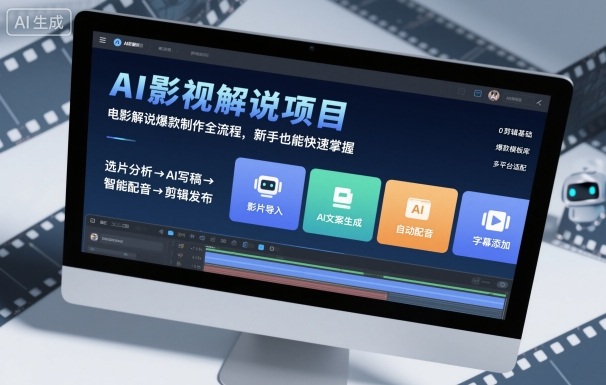 AI影视解说项目，电影解说爆款制作全流程，新手也能快速掌握_微雨项目网