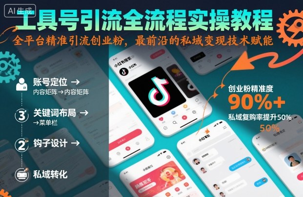 工具号引流全流程保姆级实操教程，全平台精准引流创业粉，最前沿的私域变现技术赋能_微雨项目网