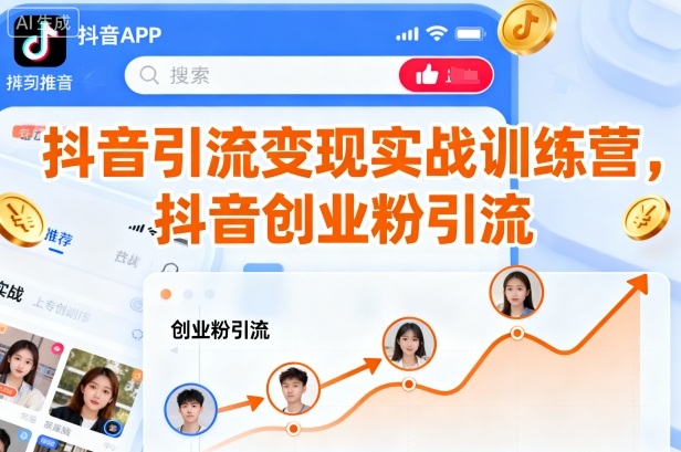 抖音引流变现实战训练营，抖音创业粉引流_微雨项目网