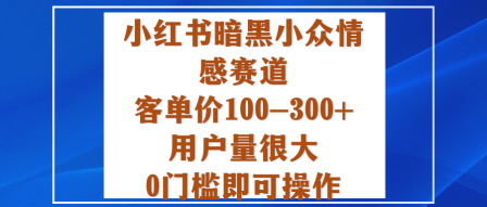 小红书暗黑小众情感赛道，客单价100-300+用户量很大，0门槛即可操作_微雨项目网