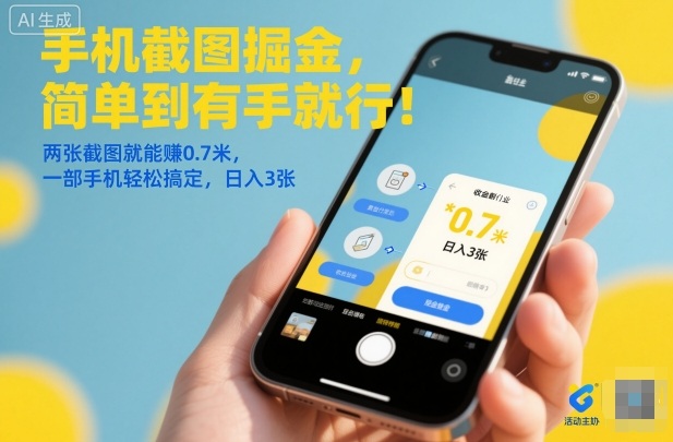 手机截图掘金，简单到有手就行！两张截图就能賺0.7米，一部手机轻松搞定，日入3张【揭秘】_微雨项目网